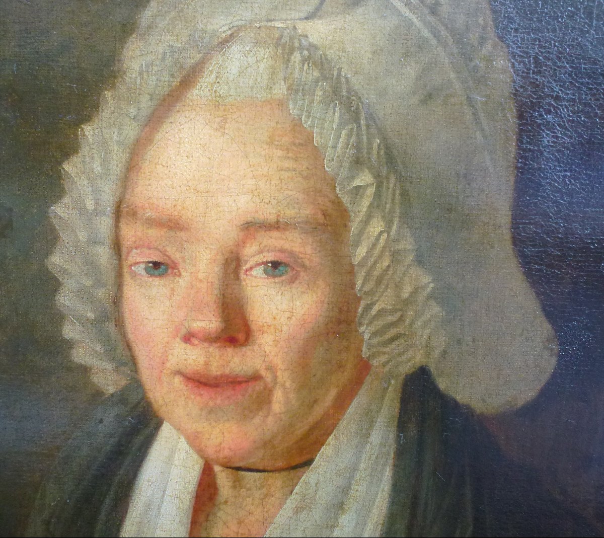 Portrait De Femme Mme Caudron Ecole Française Fin XVIIIème Siècle Huile/toile-photo-2