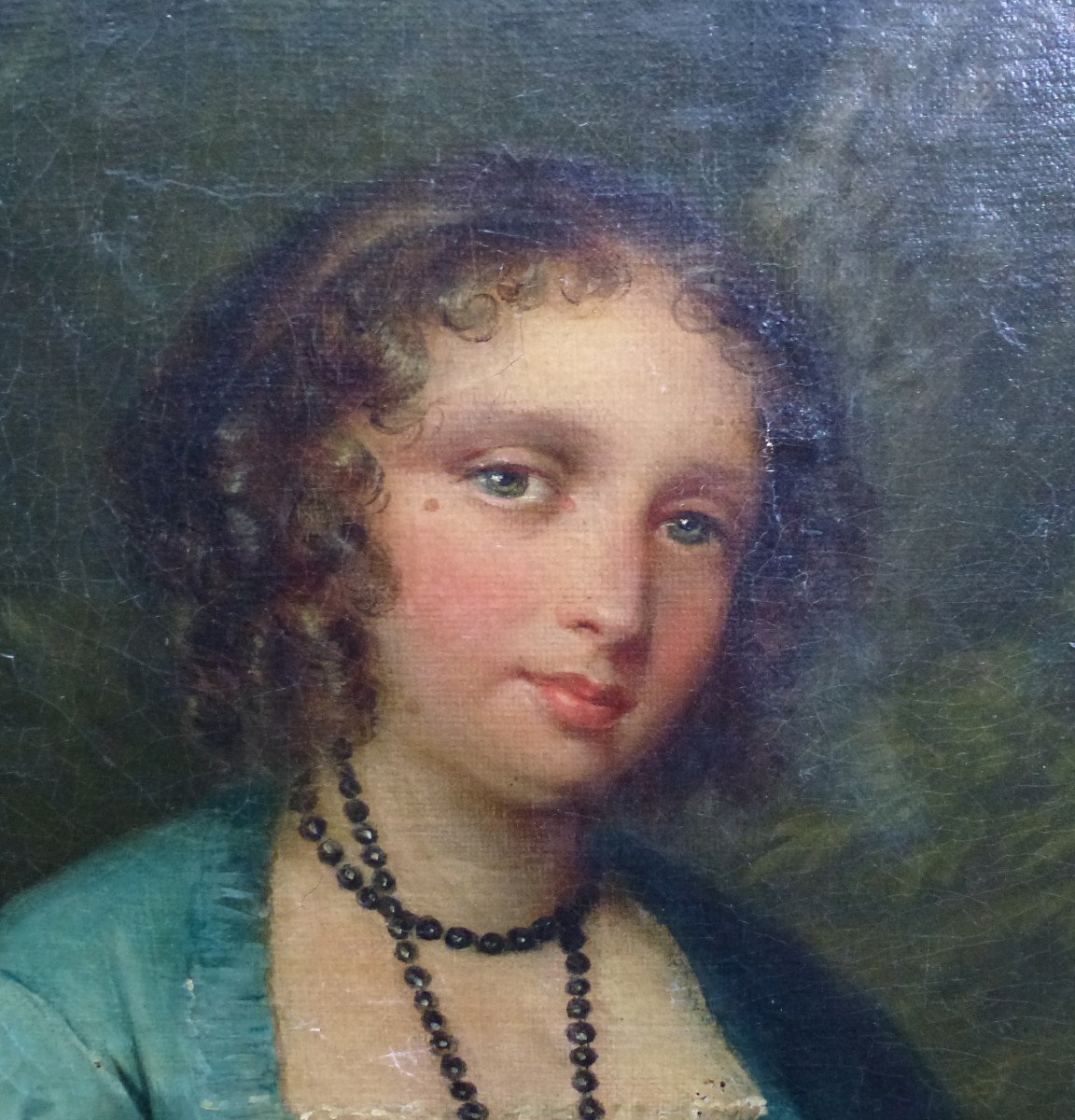 Portrait Of Young Woman In The Park French School Of The Eighteenth Century Oil / Canvas-photo-4