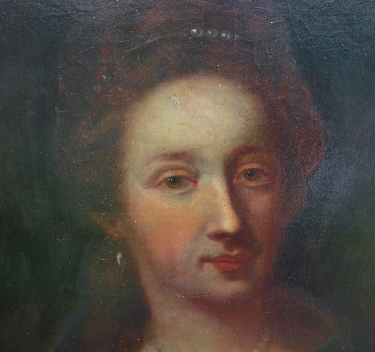 Portrait De Femme Epoque Louis XIV Ecole Française Du XIXème Siècle Huile/toile-photo-3