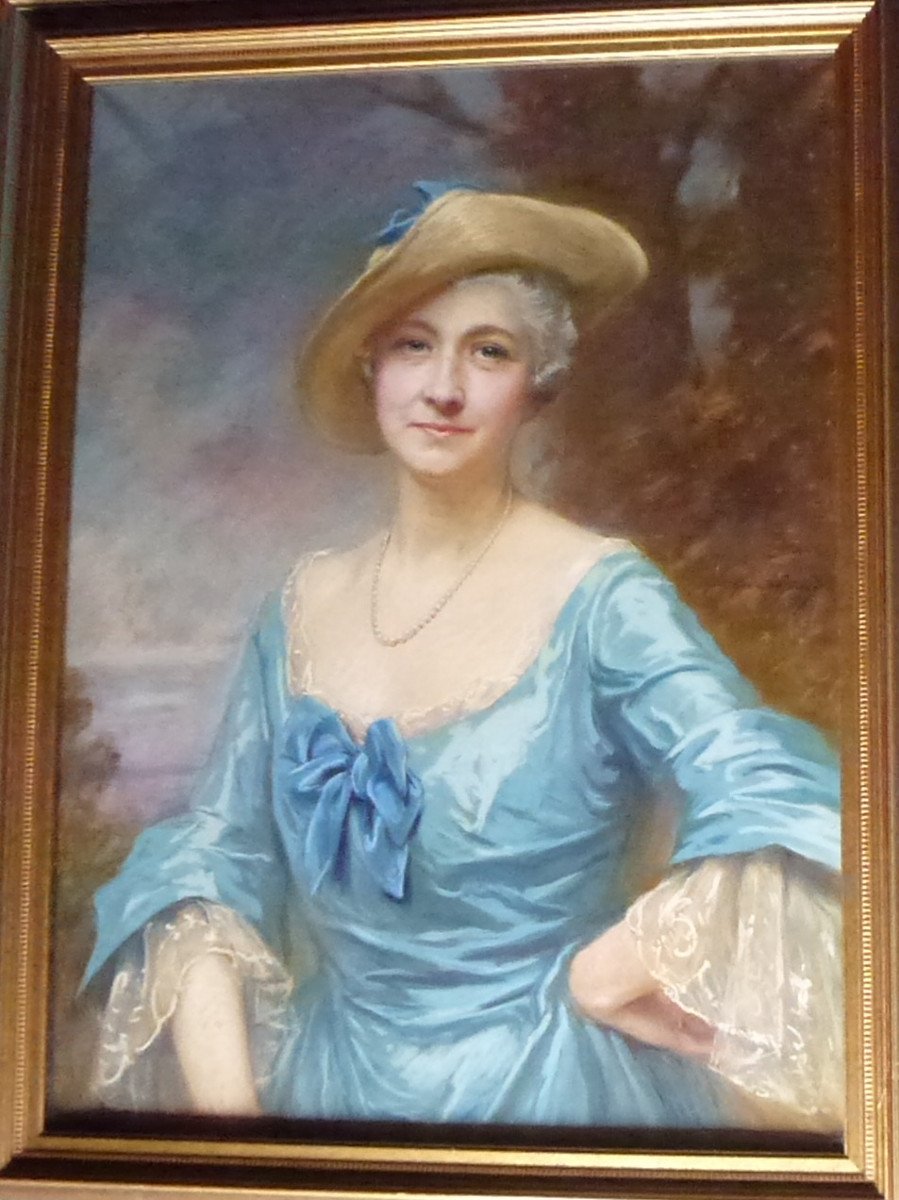 Marie d'Epinay Portrait De Femme Ecole Française Début XXème Siècle Pastel Signé-photo-3