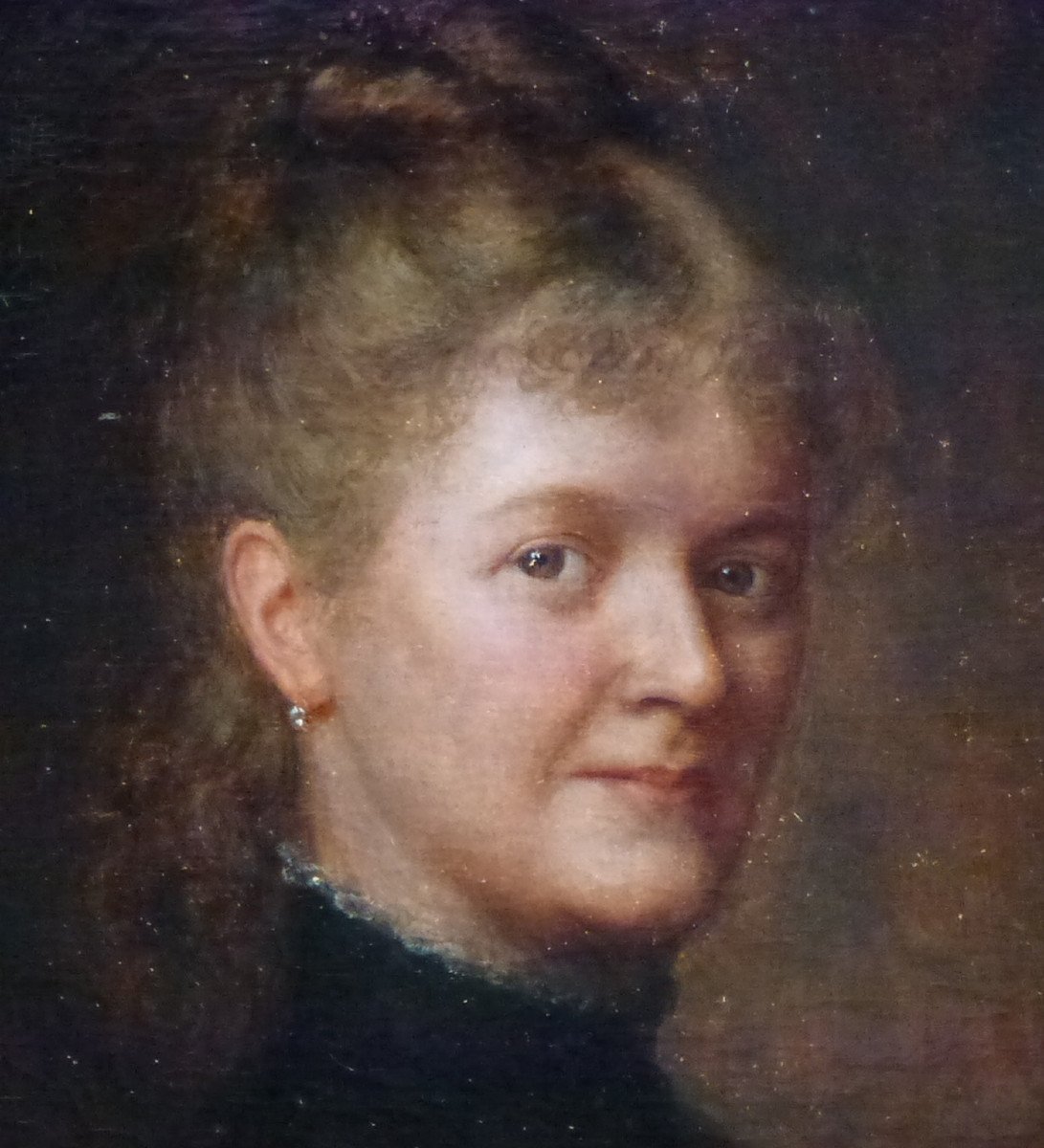 Charles Vuillermet Portrait Woman Swiss School Late 19th Century Oil/canvas Signed-photo-1