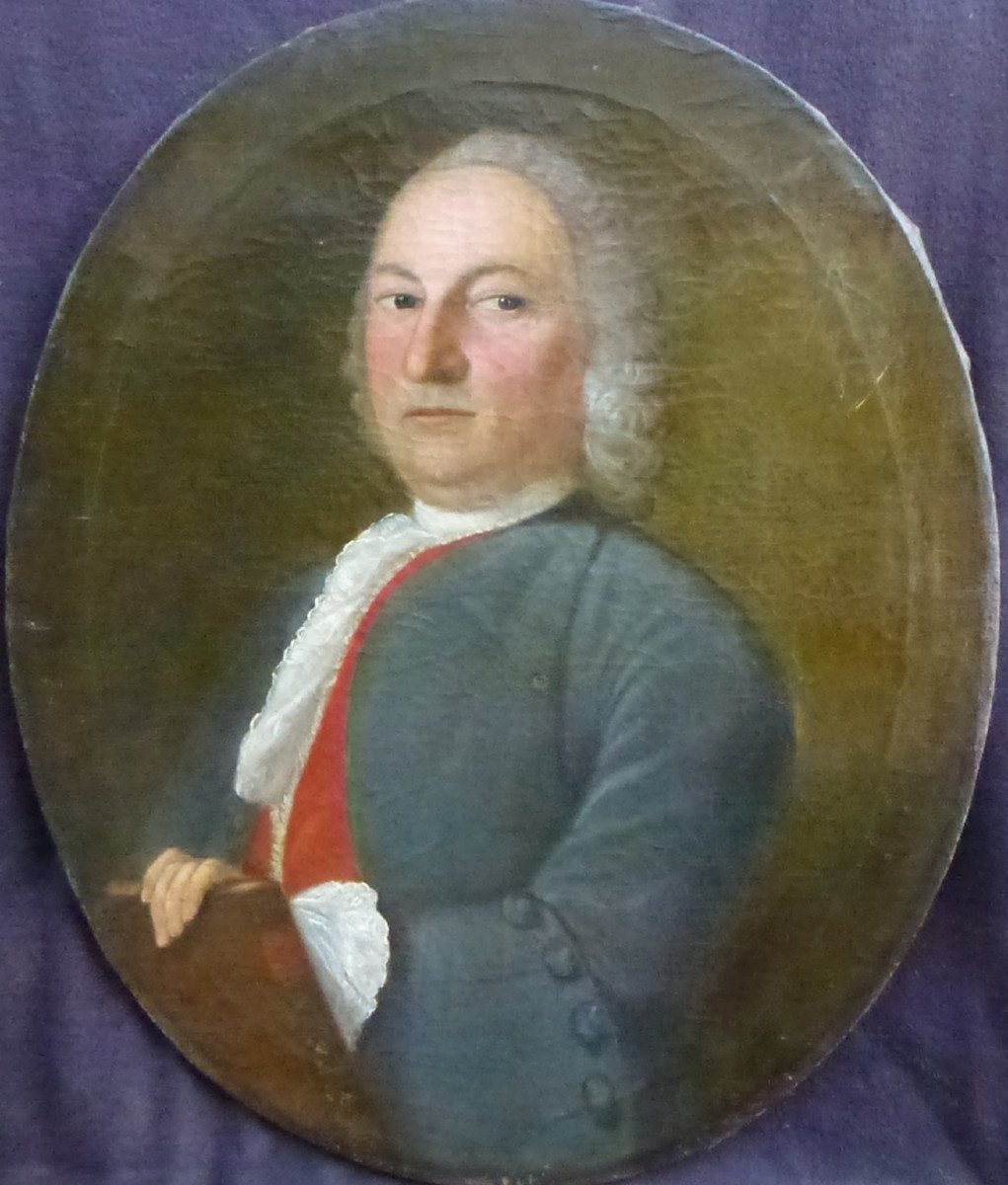 Portrait Of A Man Louis XV Period Oil/canvas From The 18th Century