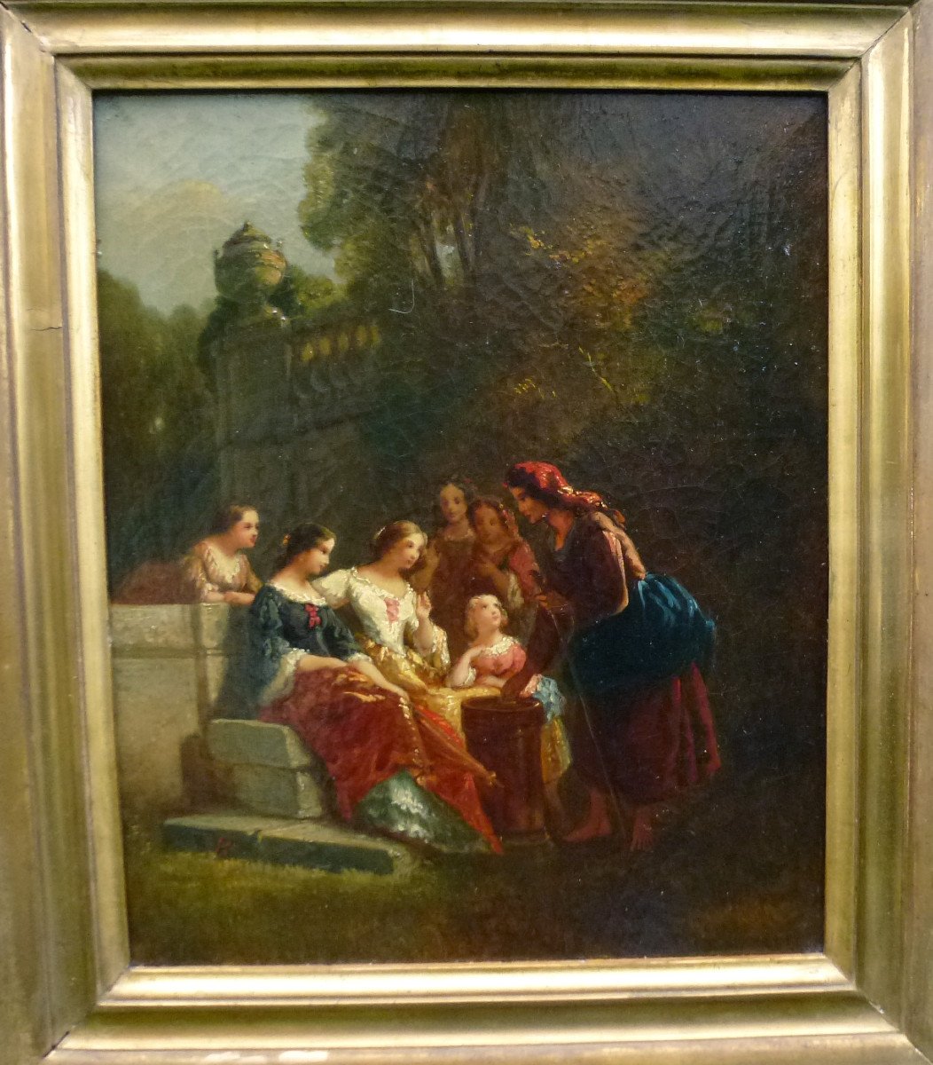 Fortune Teller Genre Scene Oil/canvas From The 19th Century-photo-4