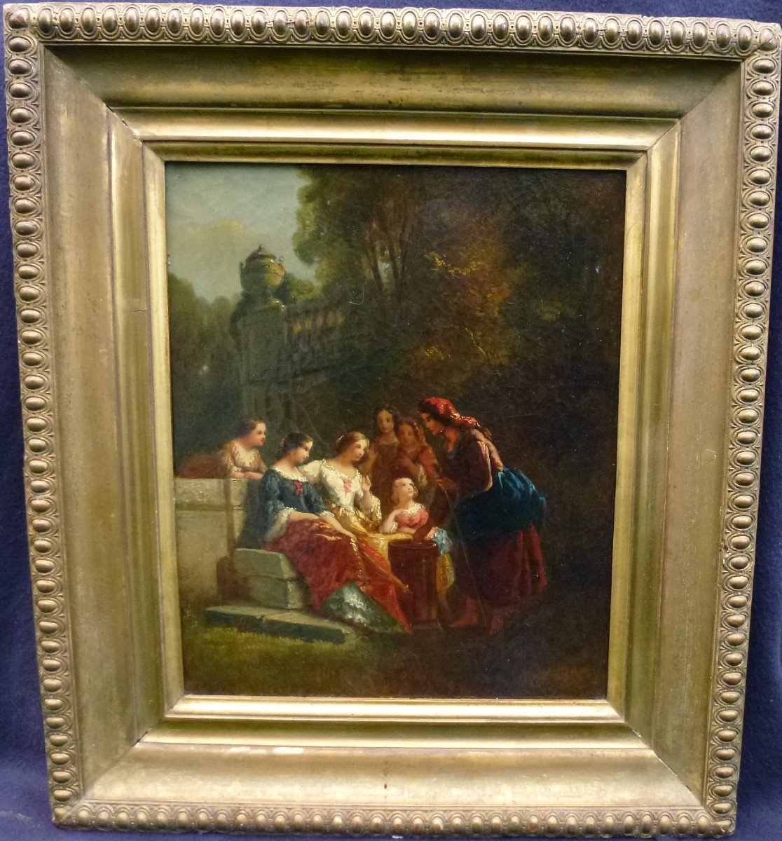 Fortune Teller Genre Scene Oil/canvas From The 19th Century