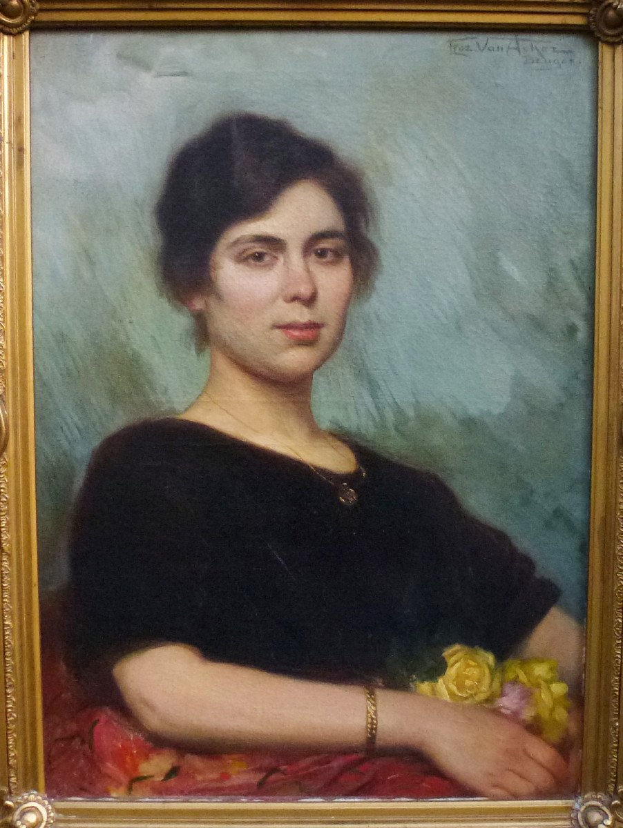 Flori Van Acker Portrait Of A Woman Belgian School From The Early 20th Century Oil/canvas-photo-4