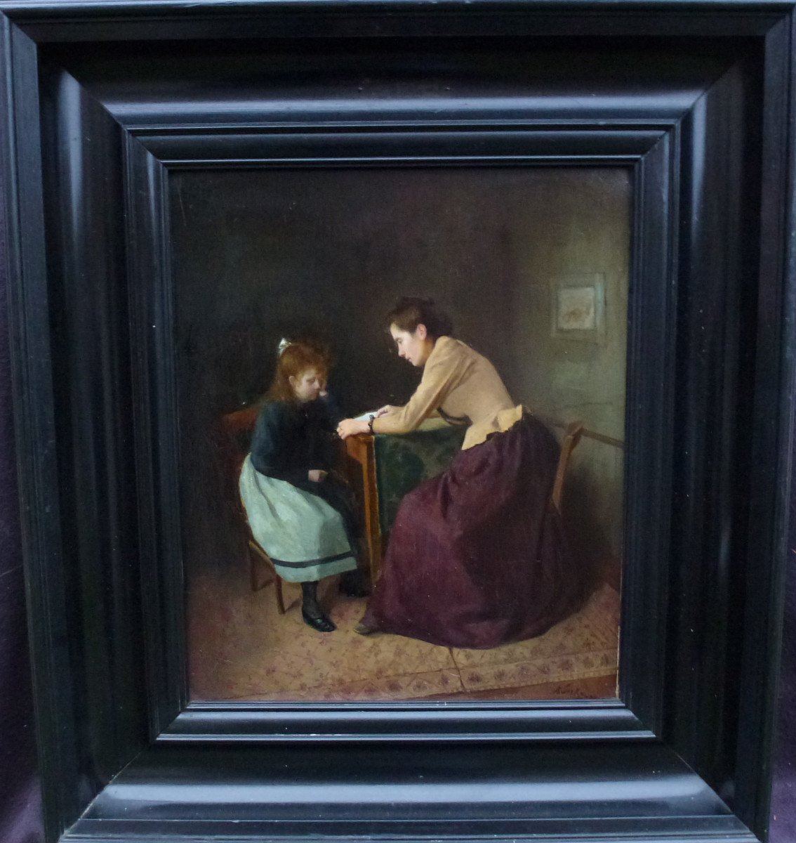 Albert Sorkau Painting Genre Scene Lessons Oil/panel From The 19th Century