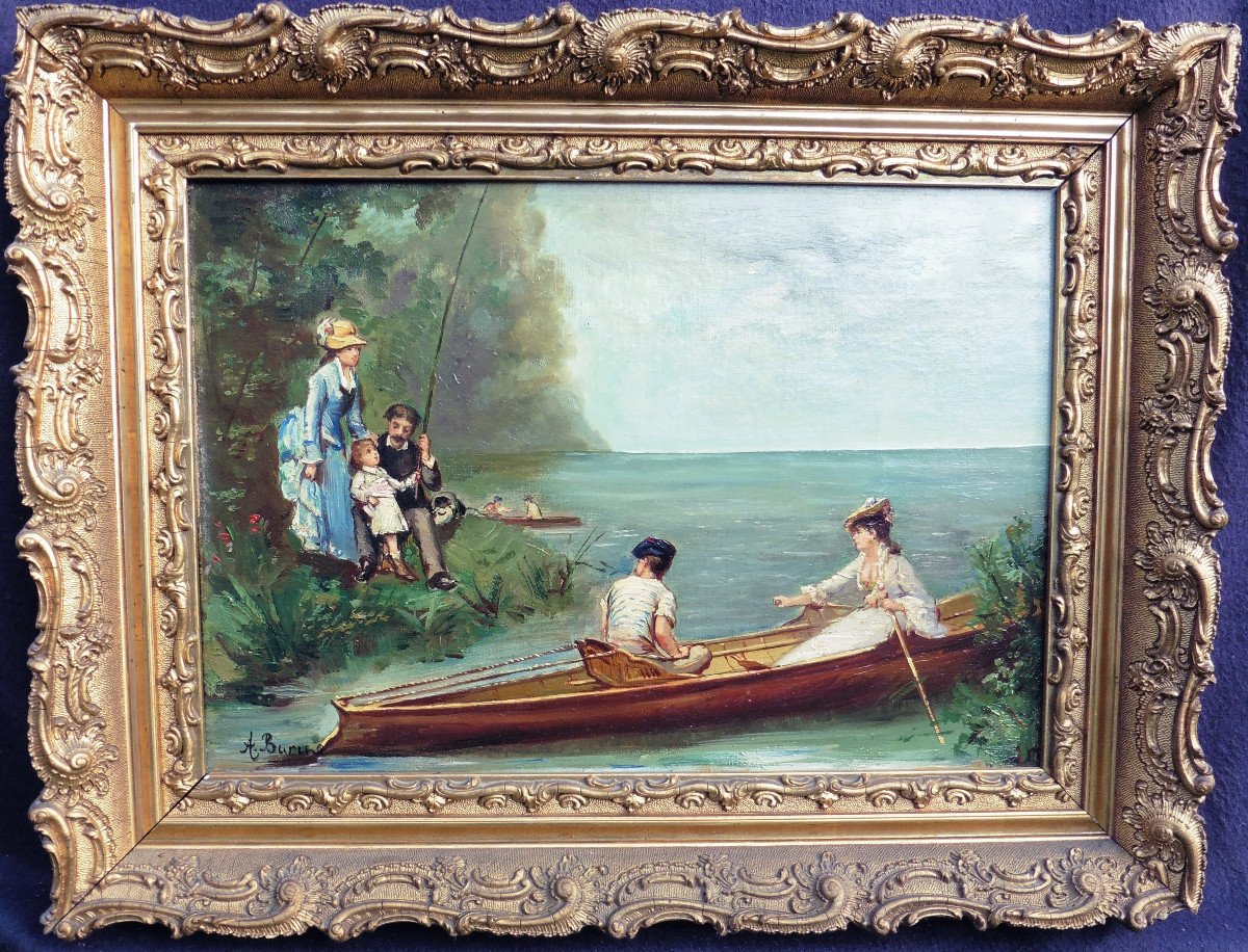 Impressionist Genre Scene Painting Oil/canvas Late 19th Century Signed-photo-7