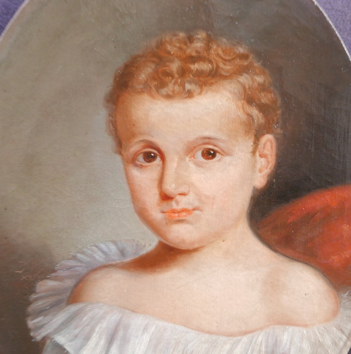 Portrait Of Young Boy Louis Philippe Period Oil/canvas 19th Century-photo-4