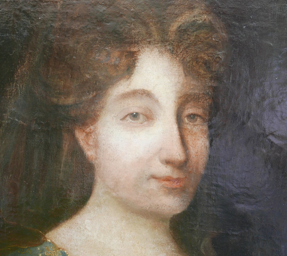 Portrait De Femme Au Voile Louis XIV Huile/toile Début XVIIIème Siècle-photo-3