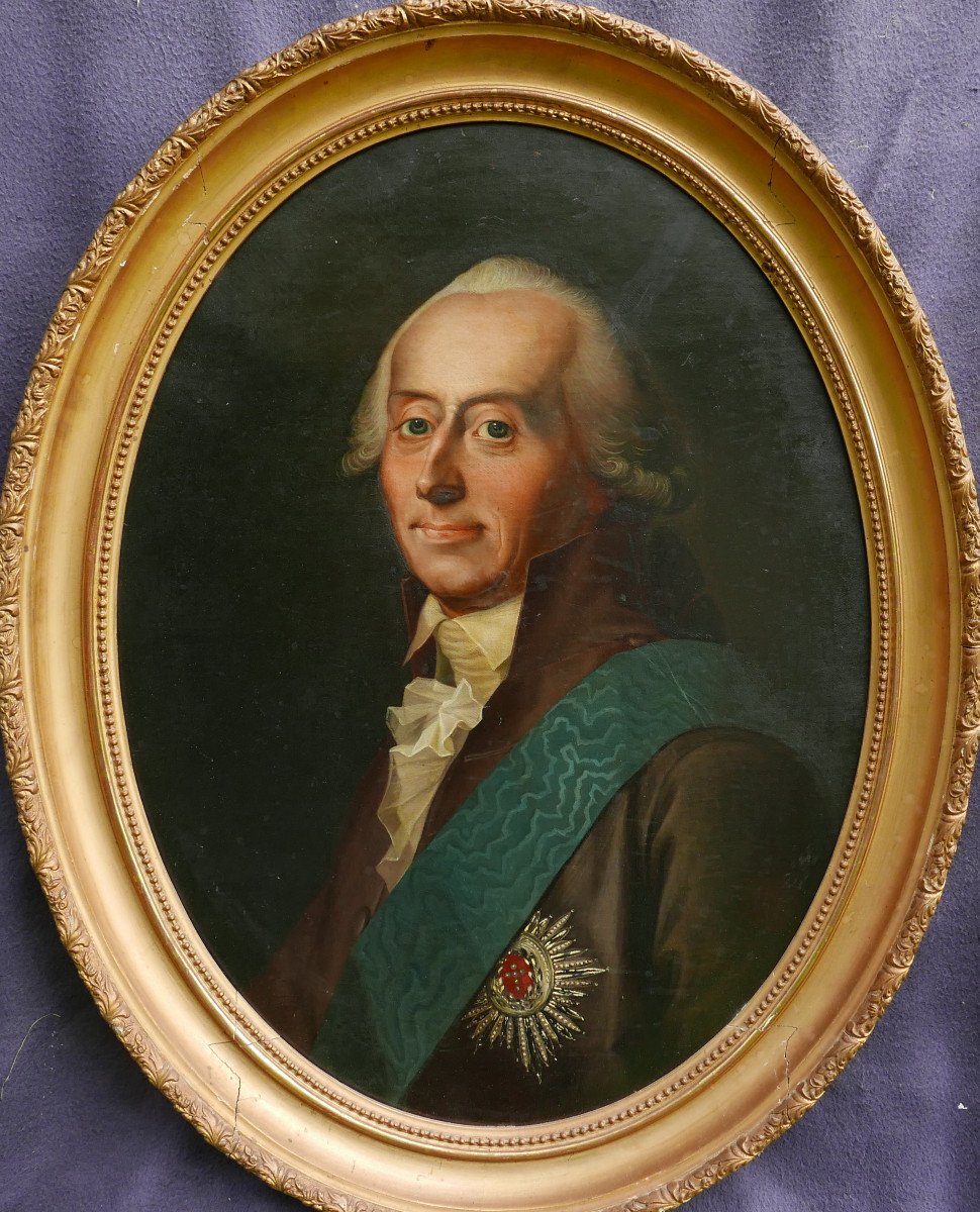 Portrait d'Homme Andreas Peter Von Bernstorff Huile/toile Du XIXème Siècle-photo-2