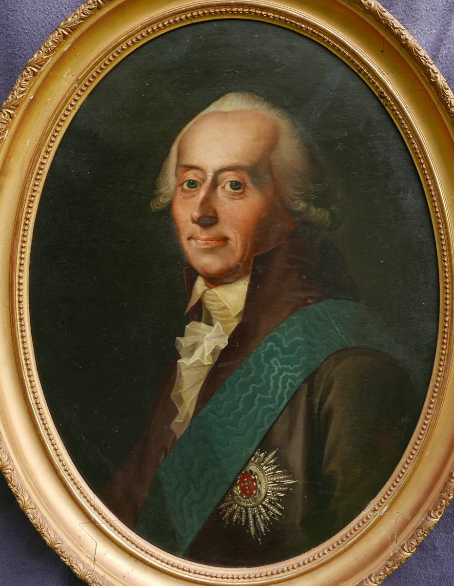 Portrait d'Homme Andreas Peter Von Bernstorff Huile/toile Du XIXème Siècle-photo-3