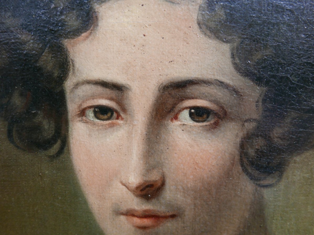 Ambroise Détrez Portrait De Femme Huile/toile Du XIXème Siècle Signé-photo-4