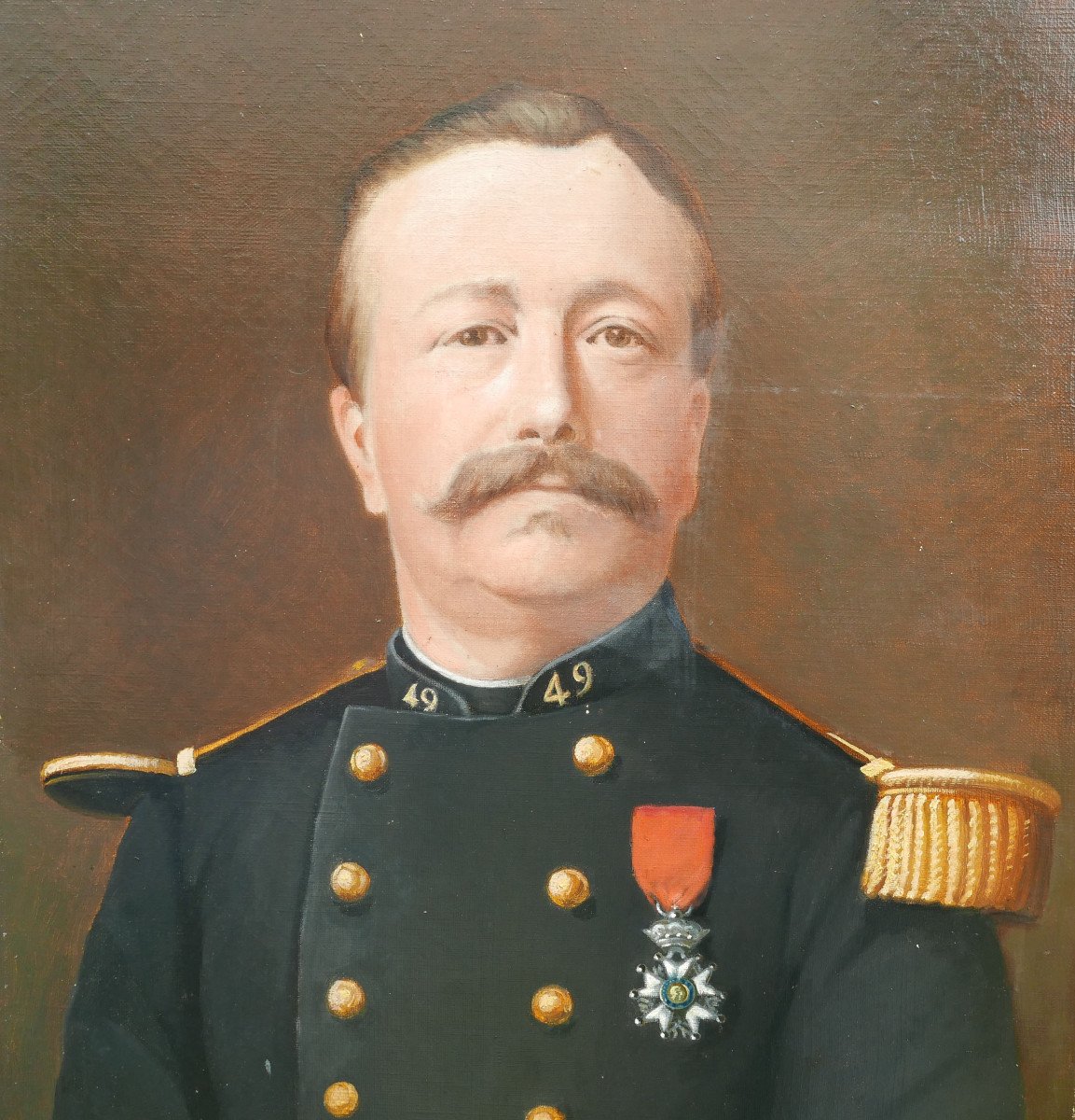 Portrait Of A Military Man Signed Henri Cleenewerck Oil/canvas Early 20th Century-photo-4