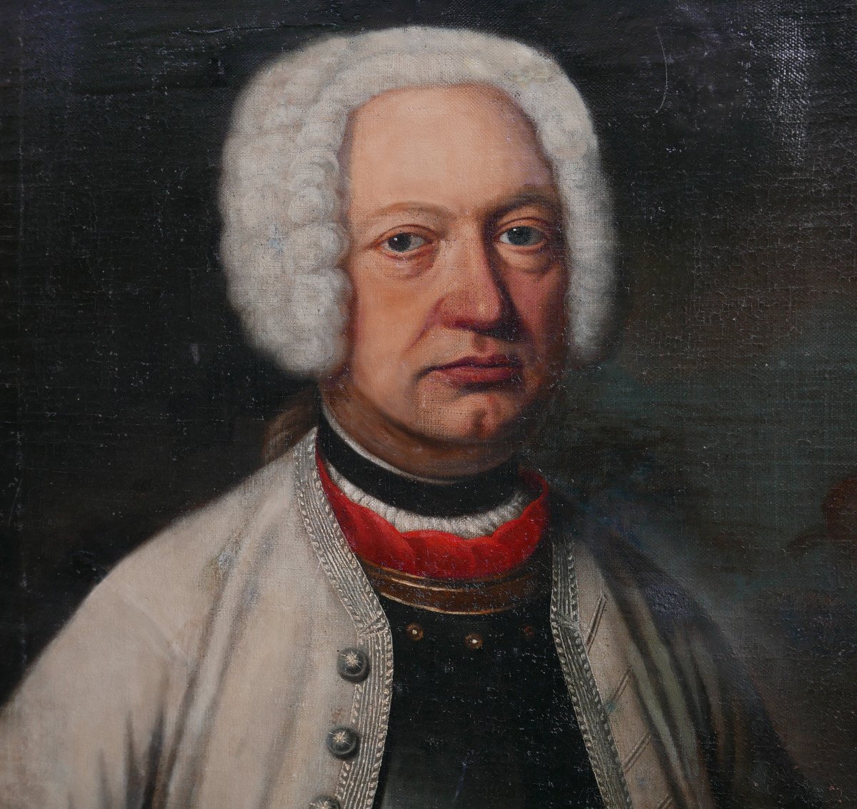 Portrait d'Homme En Armure Ecole Allemande Huile/toile Début XVIIIème Siècle-photo-4