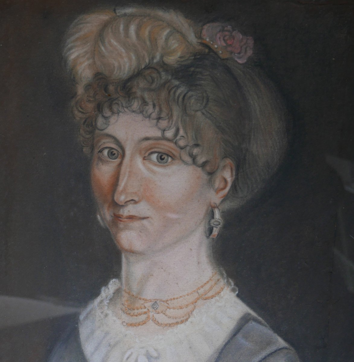 Portrait Of A Woman, Directoire Period, Pastel, Early 19th Century-photo-1