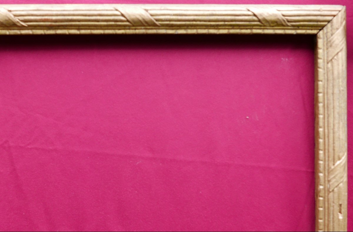 No. 917 18th Century Gilded Frame Carved Wood For Stretcher: 82 X 65 Cm-photo-3