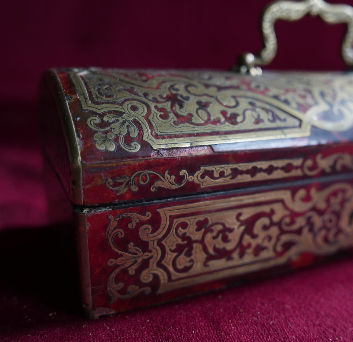 Alphonse Giroux Tortoiseshell And Brass Box In Boulle Marquetry Signed-photo-3