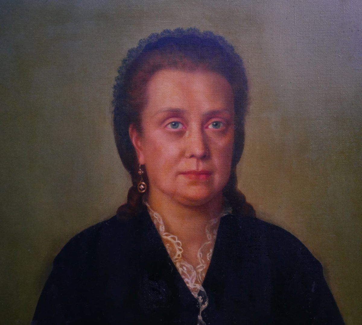 Portrait Of A Woman Second Empire Oil On Canvas 19th Century-photo-2