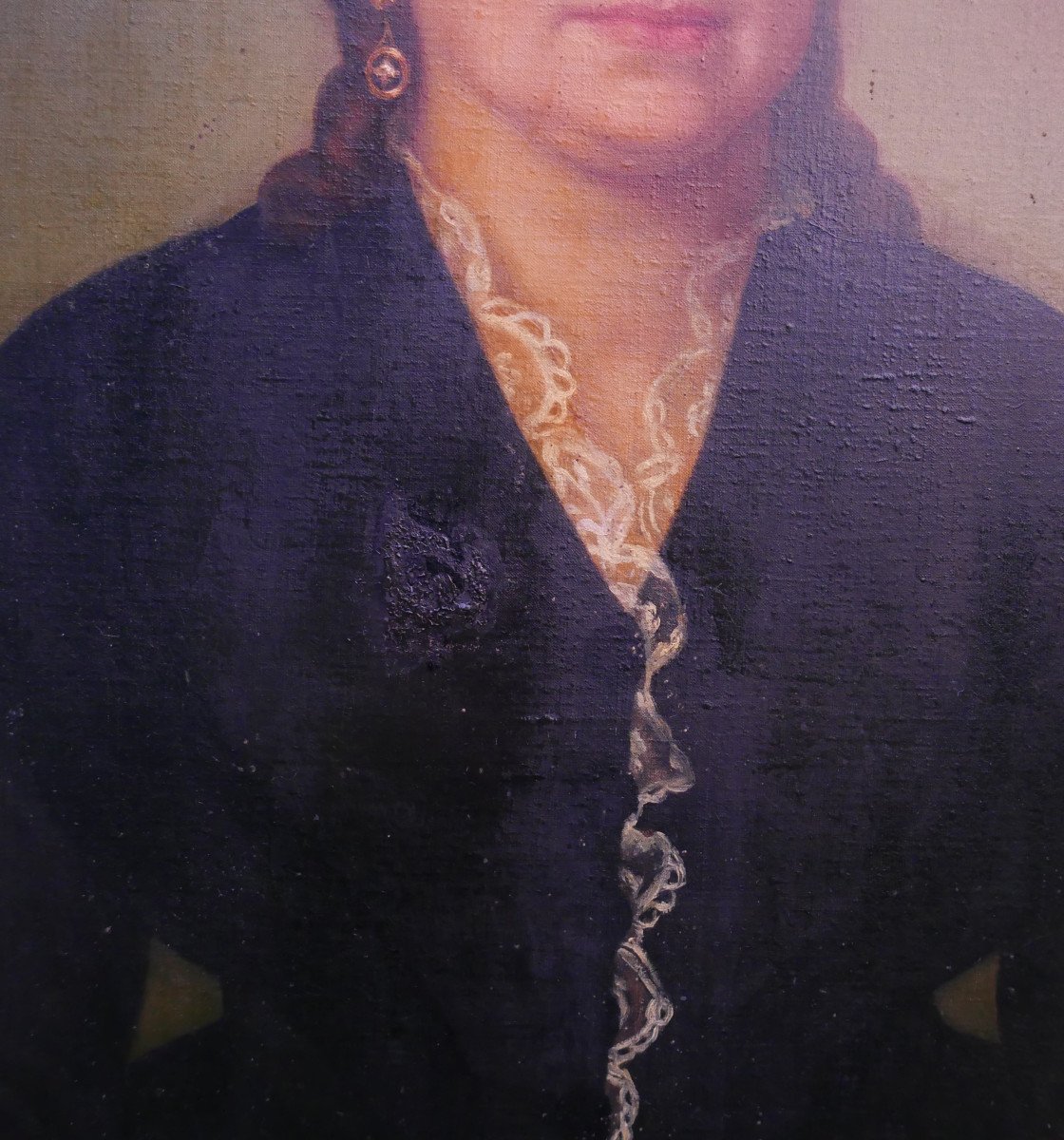 Portrait Of A Woman Second Empire Oil On Canvas 19th Century-photo-4