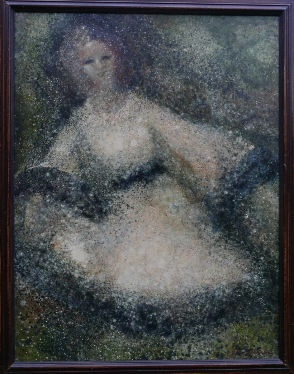 Bonel Portrait De Femme La Poupée Huile/toile Du XXème Siècle Signé-photo-2