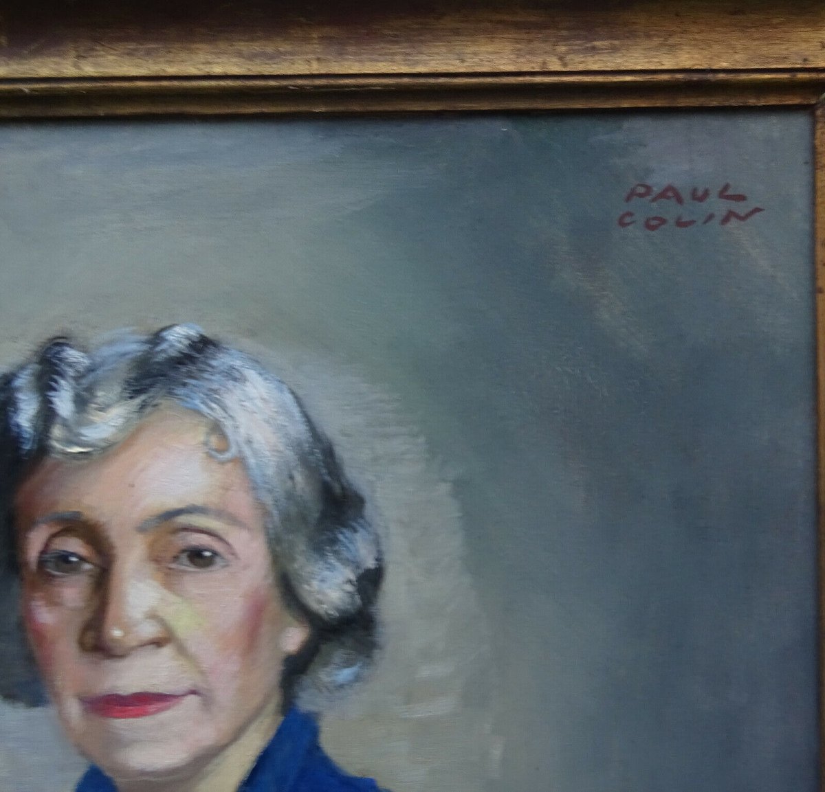 Paul Colin Portrait De Femme Ecole Française Du XXème Siècle Huile Sur Toile-photo-3