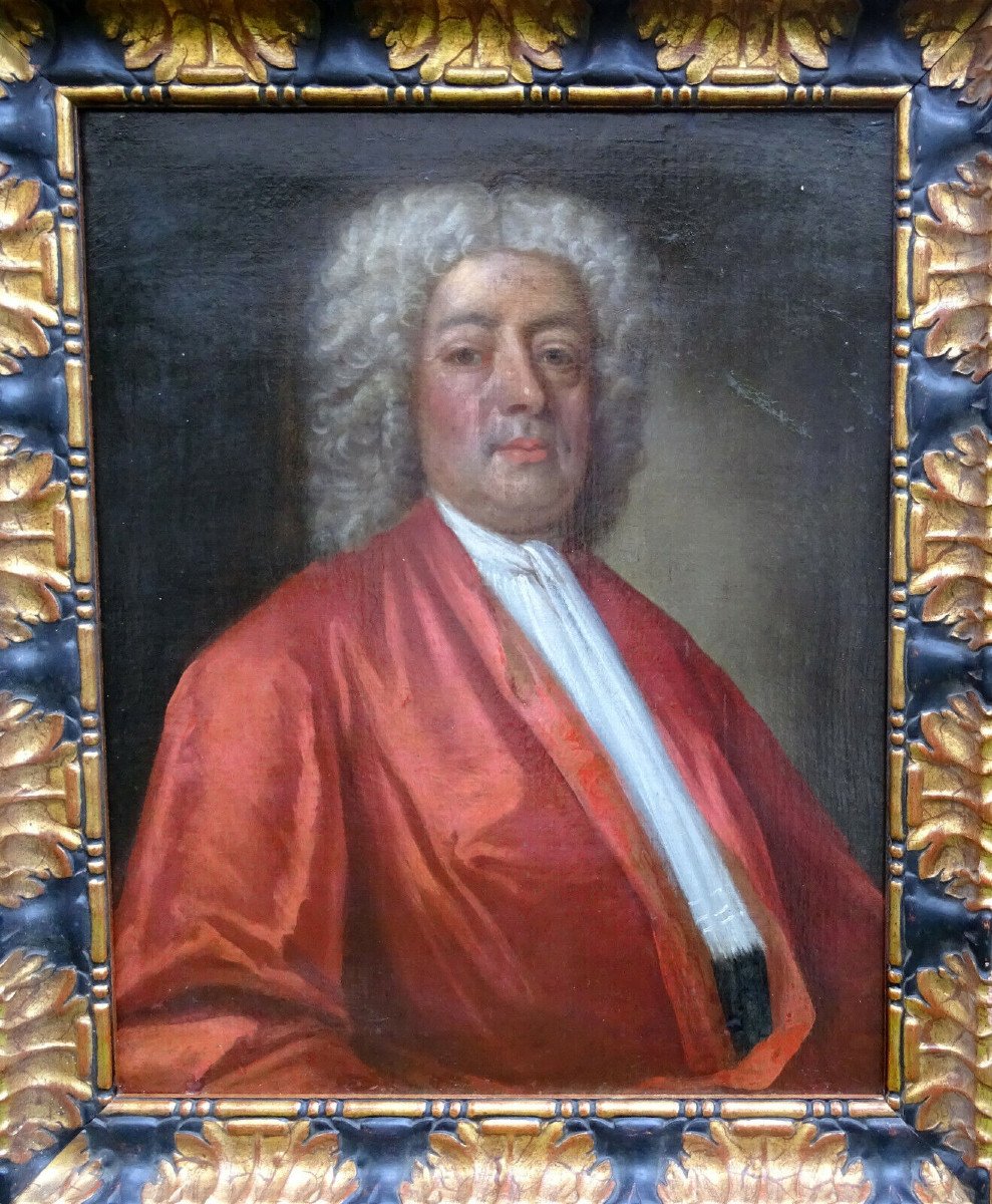 Portrait d'Homme Ecole Française Du XVIIIème Siècle Huile/toile-photo-2