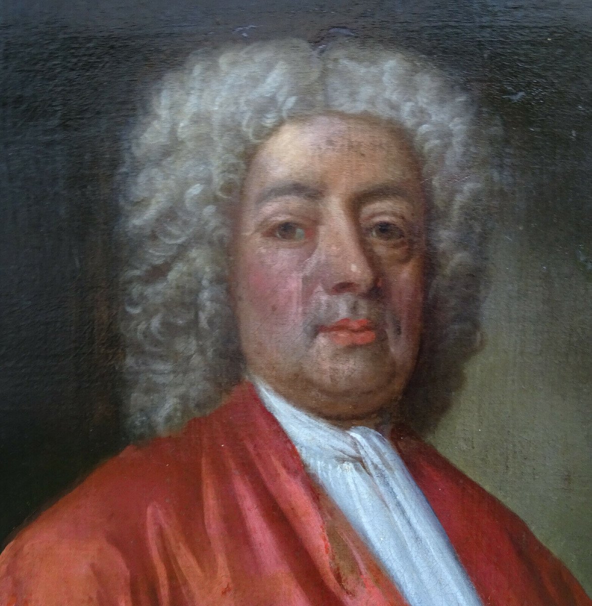 Portrait d'Homme Ecole Française Du XVIIIème Siècle Huile/toile-photo-1