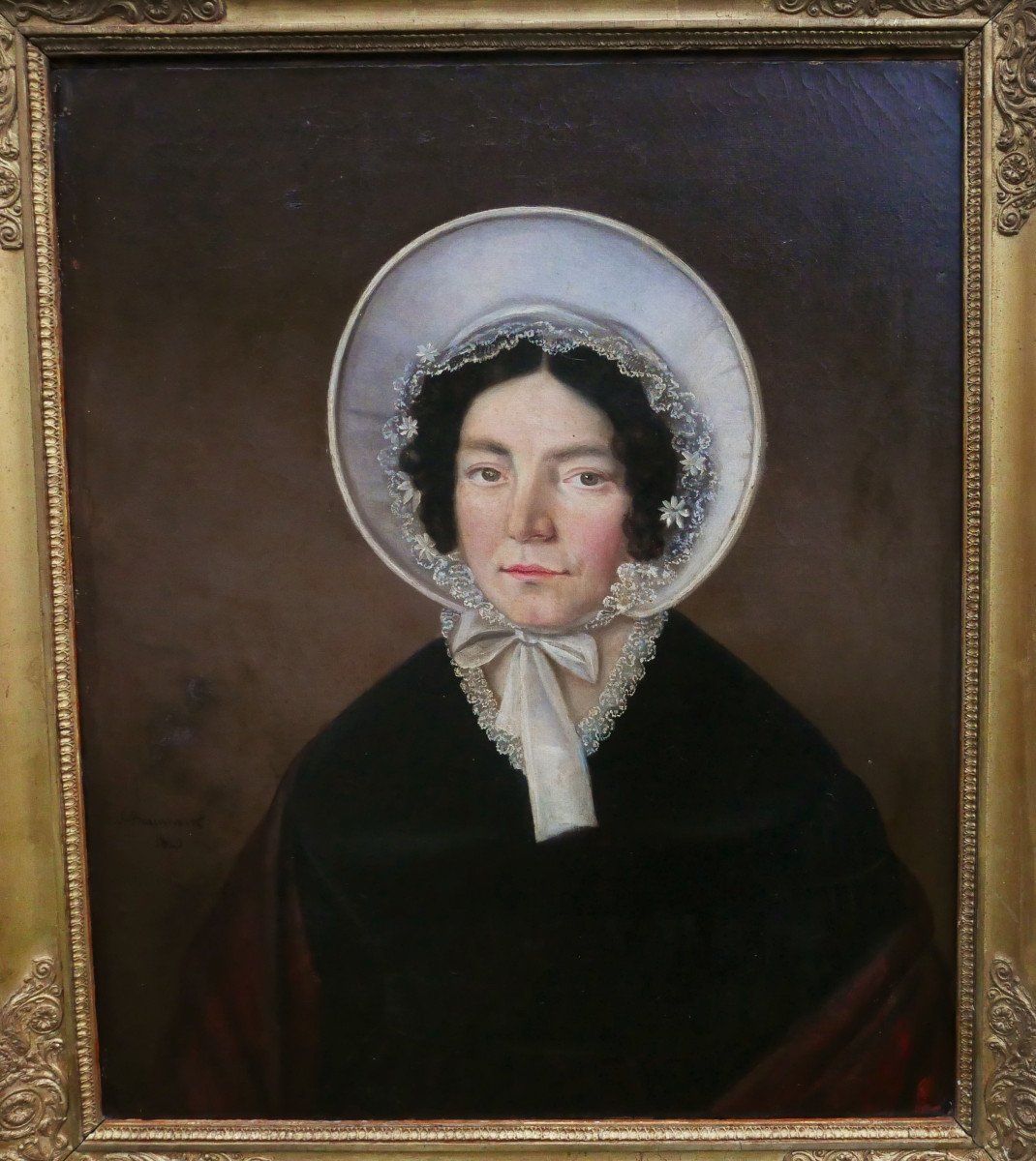 Beaumont Portrait Of A Woman French School Oil/canvas 19th Century Signed-photo-3