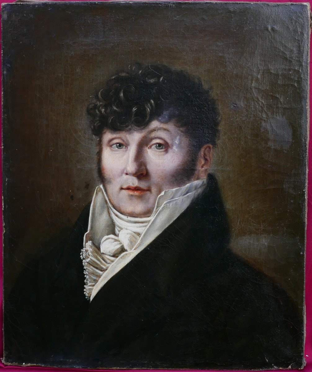 Portrait Of A Man, 1st Empire Period, Oil/canvas, 19th Century-photo-2