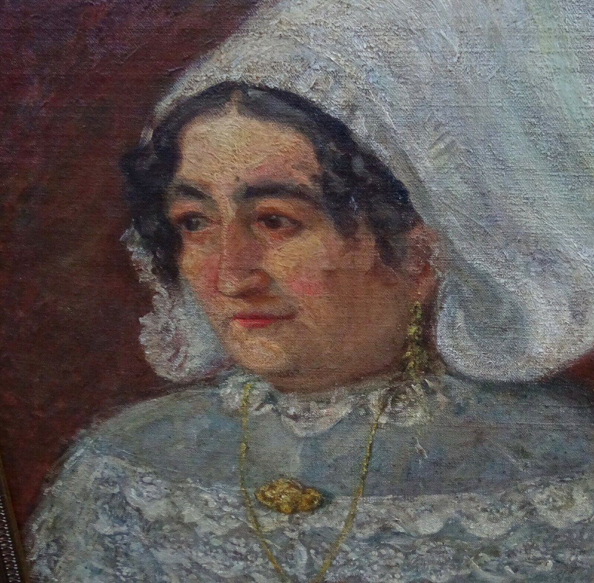 Portrait Of A Norman Woman Oil/canvas Late 19th Century-photo-1