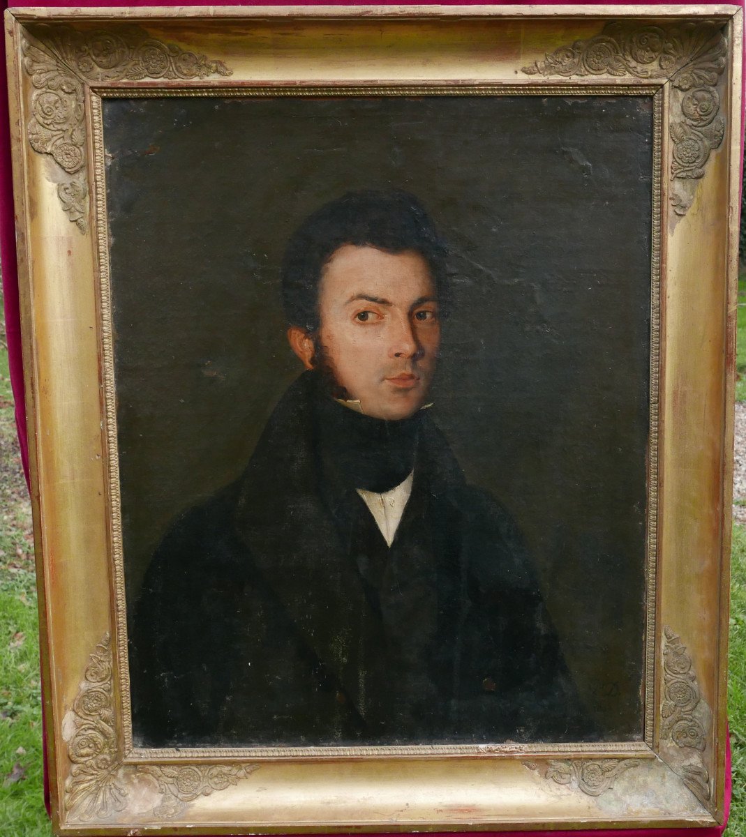 Portrait Of A Man From The Louis Philippe Period Oil/canvas 19th Century Monogrammed