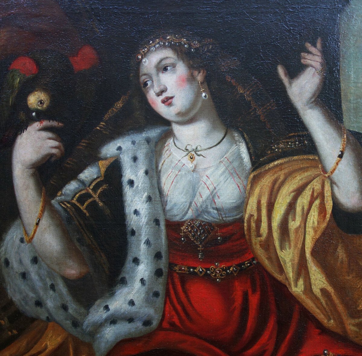 Portrait De Femme d'Après Abraham Janssens Huile/toile Du XVIIème Siècle-photo-4