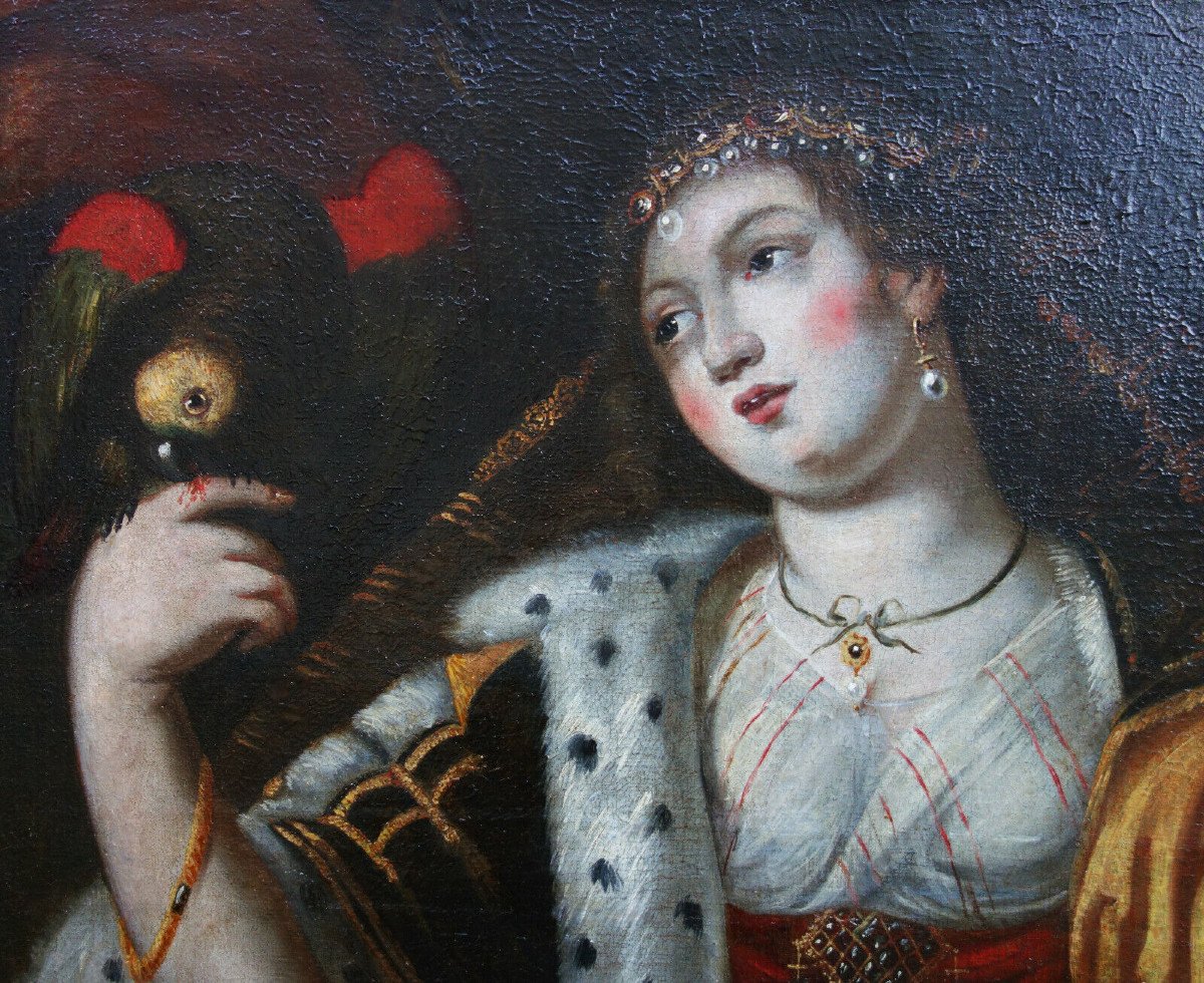 Portrait De Femme d'Après Abraham Janssens Huile/toile Du XVIIème Siècle-photo-4