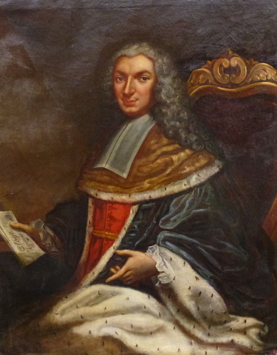 Portrait d'Homme Barnabé De Morhlon Ecole Française Du XVIIIe Siècle Huile/toile-photo-2