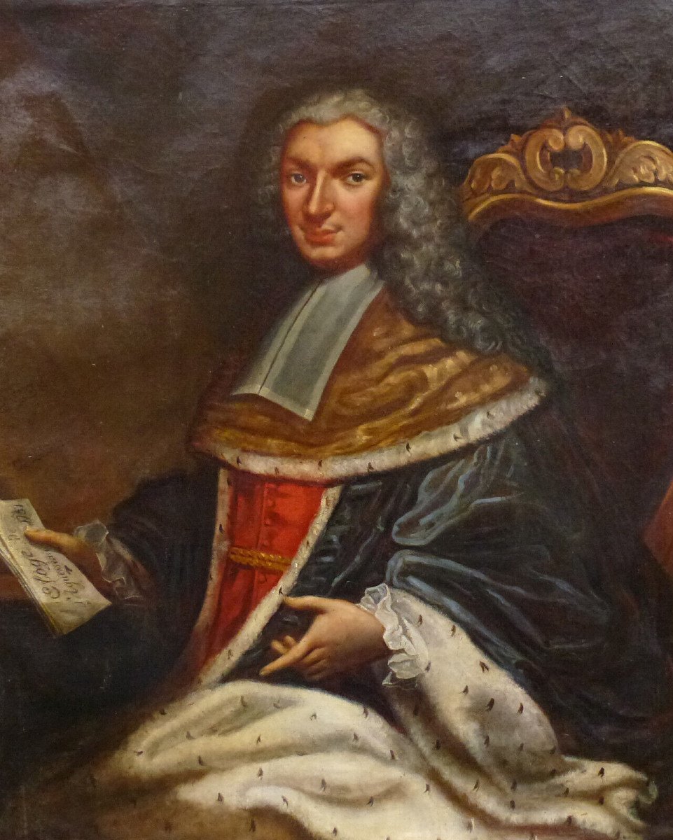 Portrait d'Homme Barnabé De Morhlon Ecole Française Du XVIIIe Siècle Huile/toile-photo-3