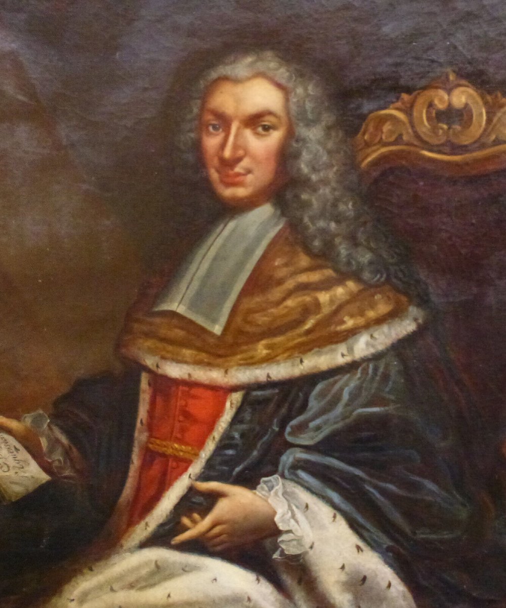 Portrait d'Homme Barnabé De Morhlon Ecole Française Du XVIIIe Siècle Huile/toile-photo-4