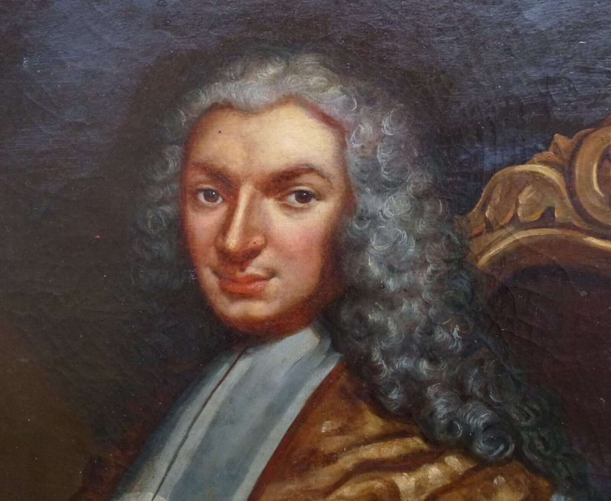 Portrait d'Homme Barnabé De Morhlon Ecole Française Du XVIIIe Siècle Huile/toile-photo-1