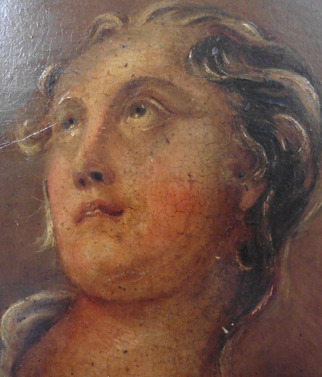 Portrait Of A Woman In Ecstasy Oil/panel From The 18th Century-photo-3