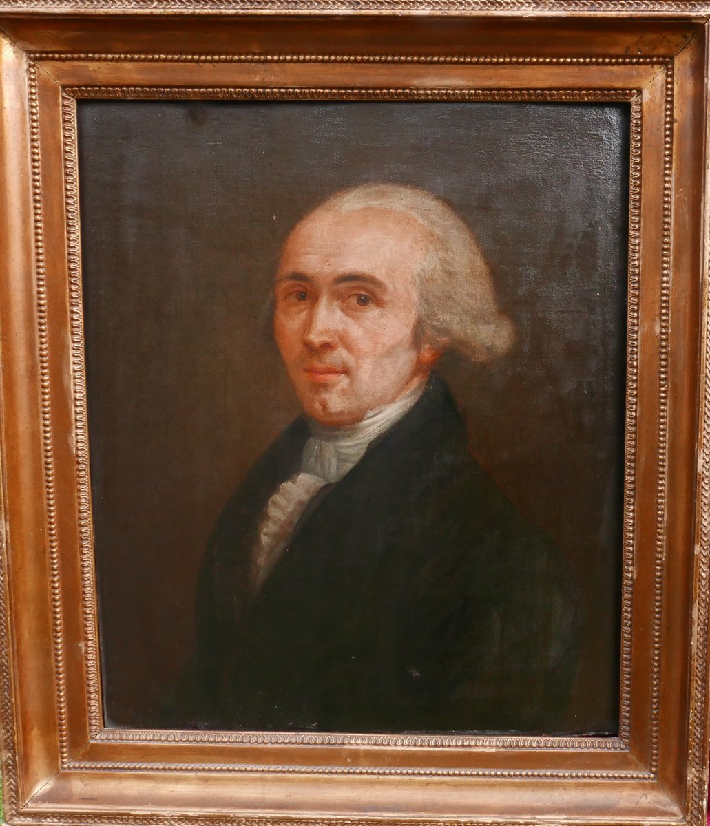 Portrait Of A Man French Revolution Oil/panel Late 18th Century-photo-3