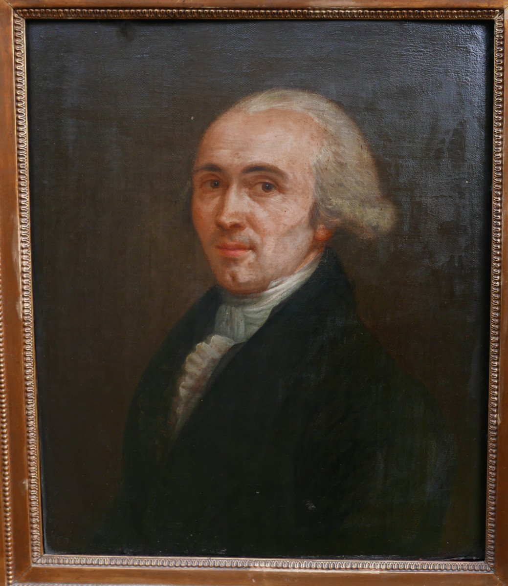 Portrait Of A Man French Revolution Oil/panel Late 18th Century-photo-4