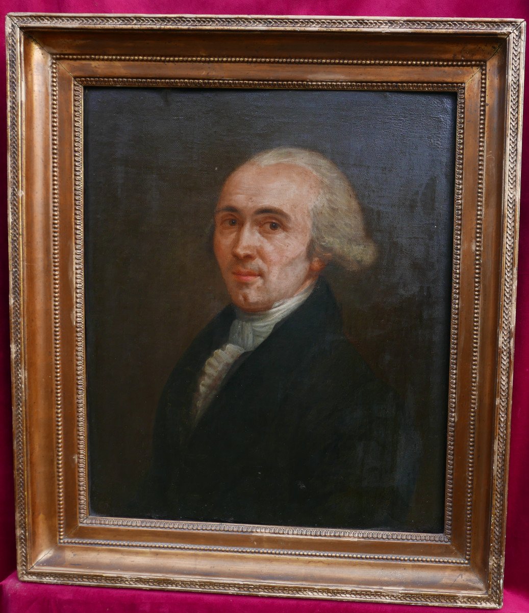 Portrait Of A Man French Revolution Oil/panel Late 18th Century