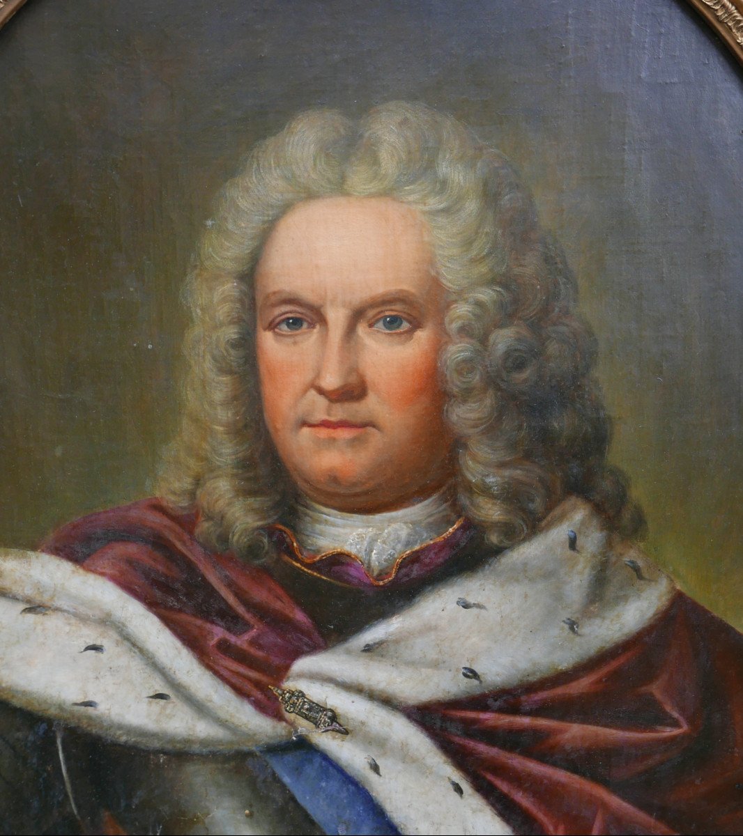 Portrait d'Homme En Armure Ecole Française Du XVIIIème Siècle Huile/toile-photo-2