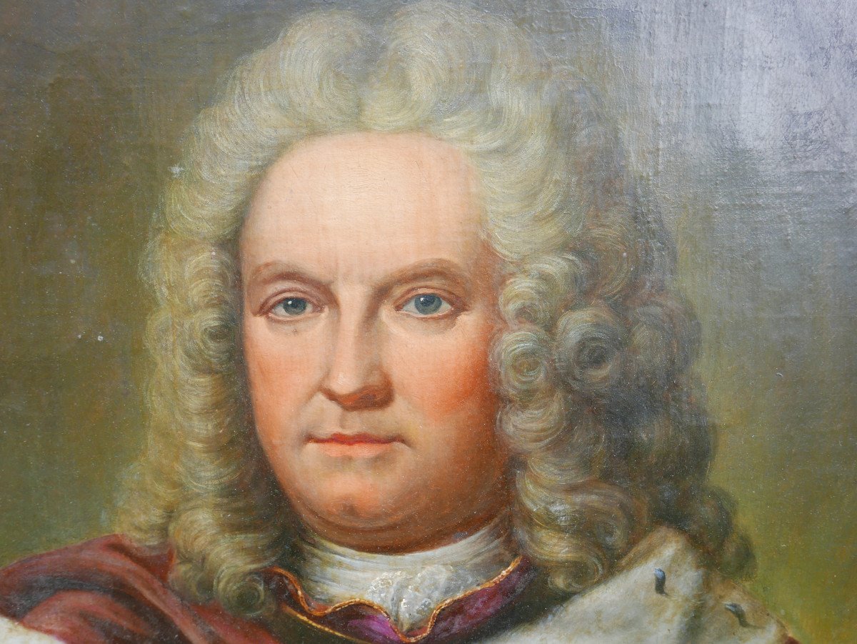 Portrait d'Homme En Armure Ecole Française Du XVIIIème Siècle Huile/toile-photo-4