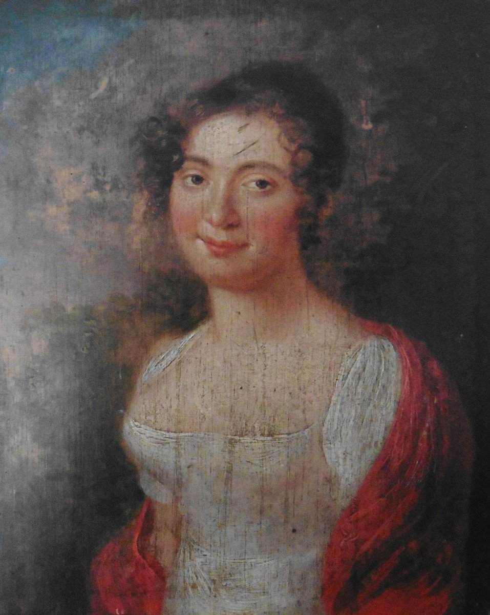 Portrait Of A Young Woman, 1st Empire, Oil/panel, Early 19th Century-photo-2