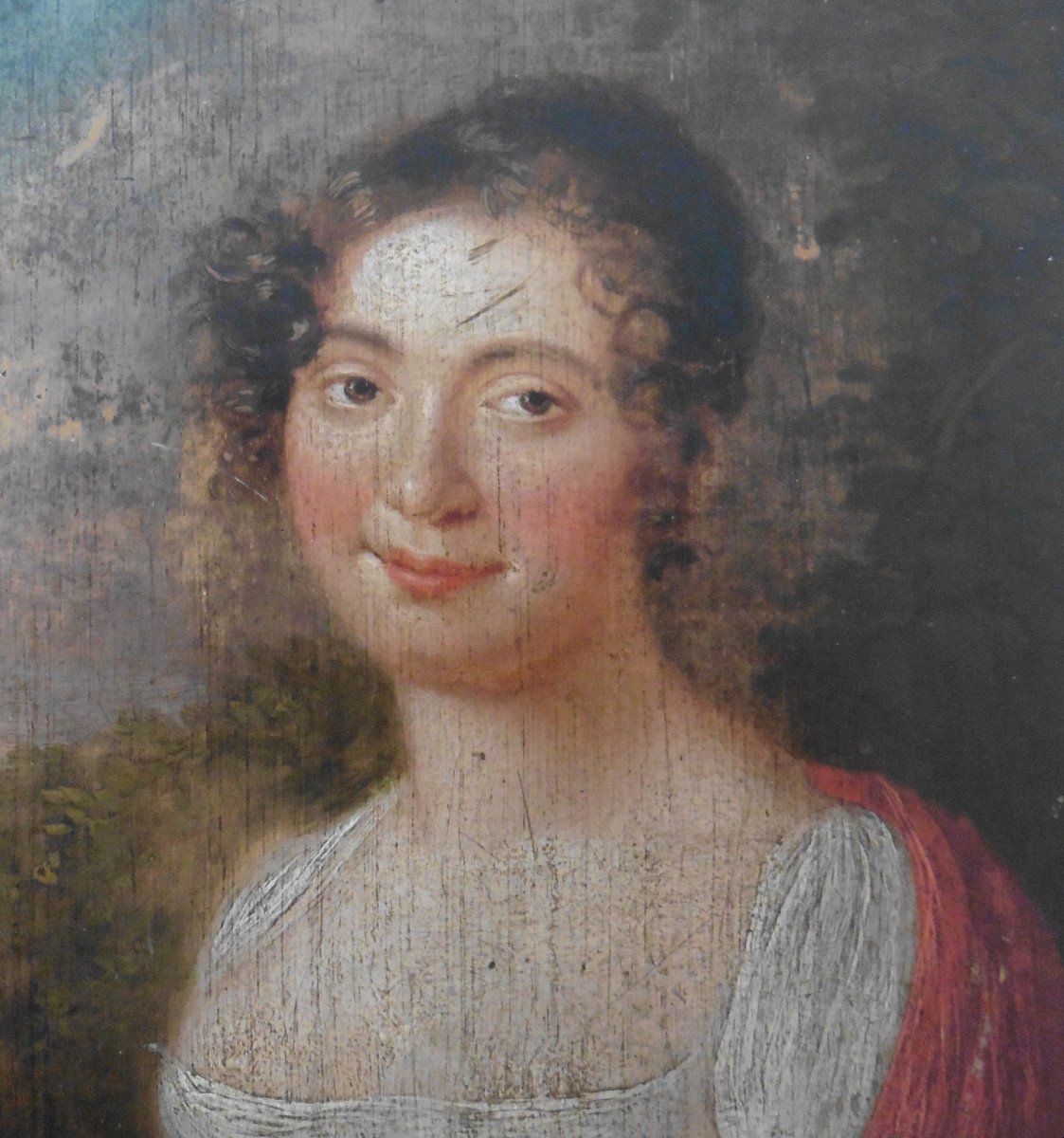 Portrait Of A Young Woman, 1st Empire, Oil/panel, Early 19th Century-photo-3