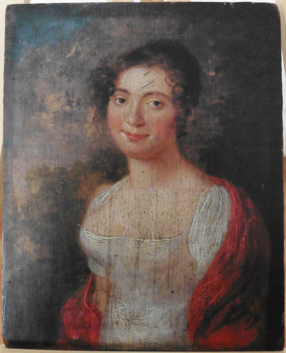 Portrait Of A Young Woman, 1st Empire, Oil/panel, Early 19th Century