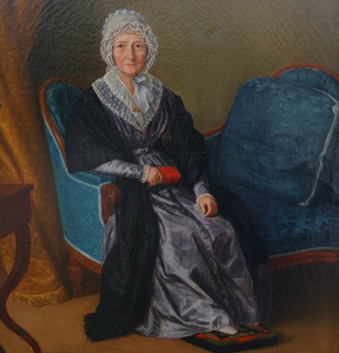 Portrait De Femme d'Epoque Charles X Ecole Française Du Début Du XIXème Hst-photo-2