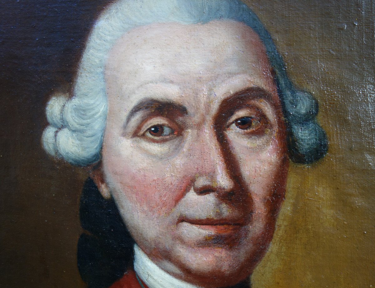 Portrait d'Homme Antoine Bonnet d'Epoque Louis XV H/t Du XVIIIème Siècle-photo-2