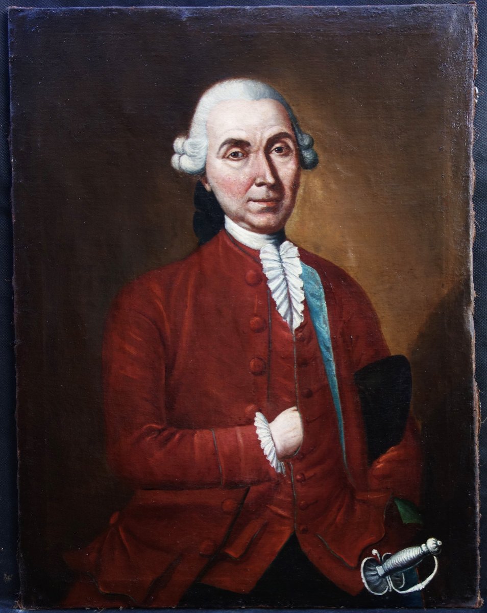 Portrait d'Homme Antoine Bonnet d'Epoque Louis XV H/t Du XVIIIème Siècle