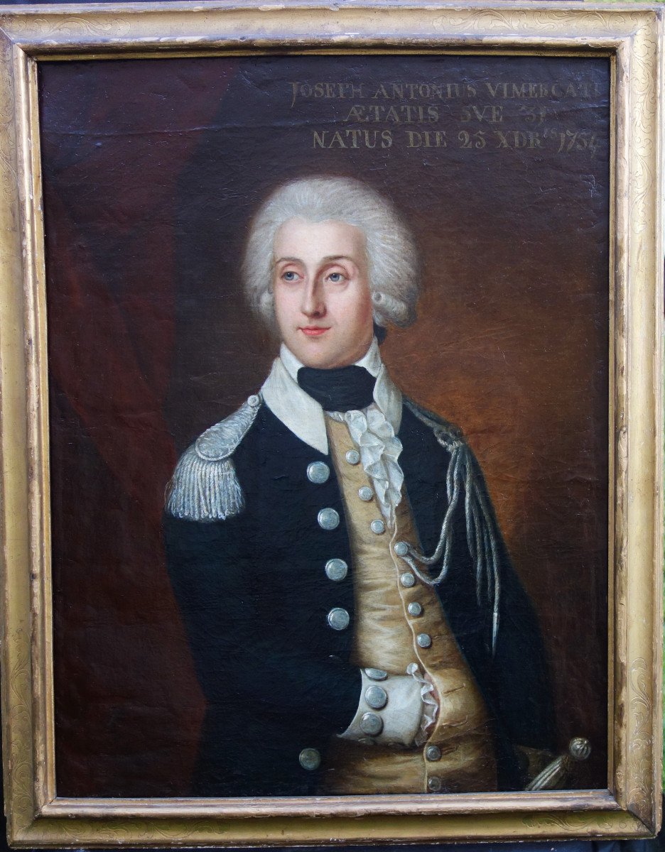 Portrait d'Homme Joseph Antonius Vimercati Ecole Italienne Du XVIIIe Siècle H/t-photo-2